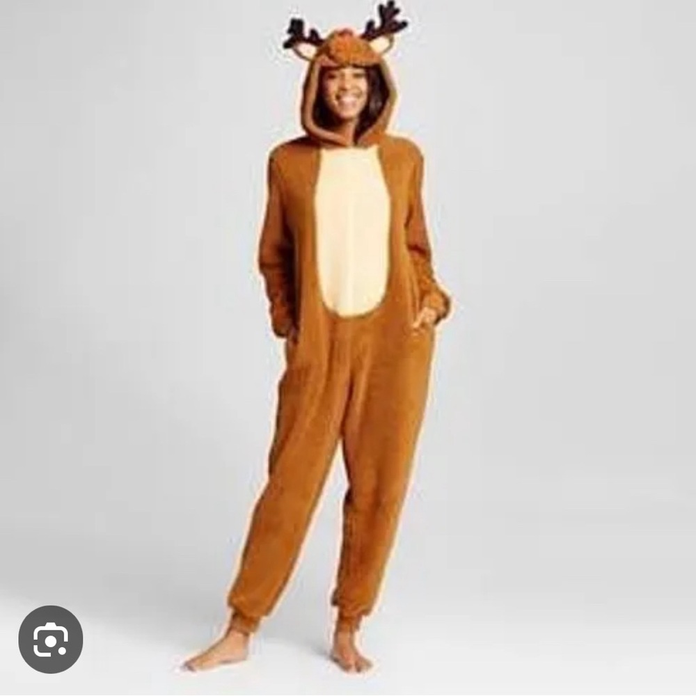 Reindeer onesie size small. Brown Fur